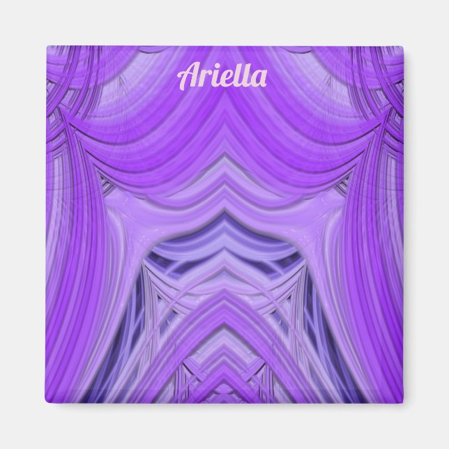 ARIELLA ~ 3D Fractal Design lila blue Magnet (Framsidan)