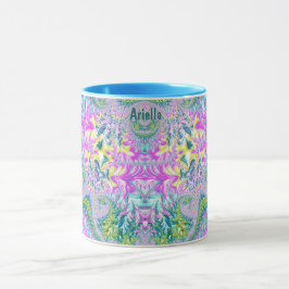 ARIELLA ~BLOMMIGT flerfärgad ~ Zany 3D Fractal ~ Mugg