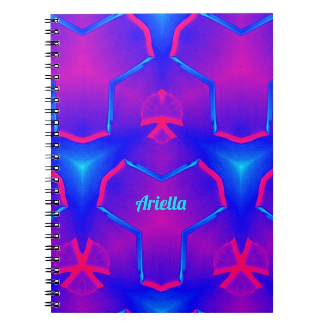 ARIELLA ~ Fluoro Blue och Rosa Anteckningsbok (Framsidan)