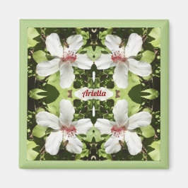 ARIELLA ~ PÅSK ~ White Hibiscus Flowers ~ Magnet