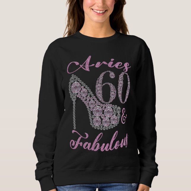 Aries 60 & Fabulously Sparkly High Heels 60th Happ T Shirt (Framsida)
