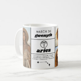 Aries Anpassningsbar Birthday Zodiac - 5 Photo Col Kaffemugg