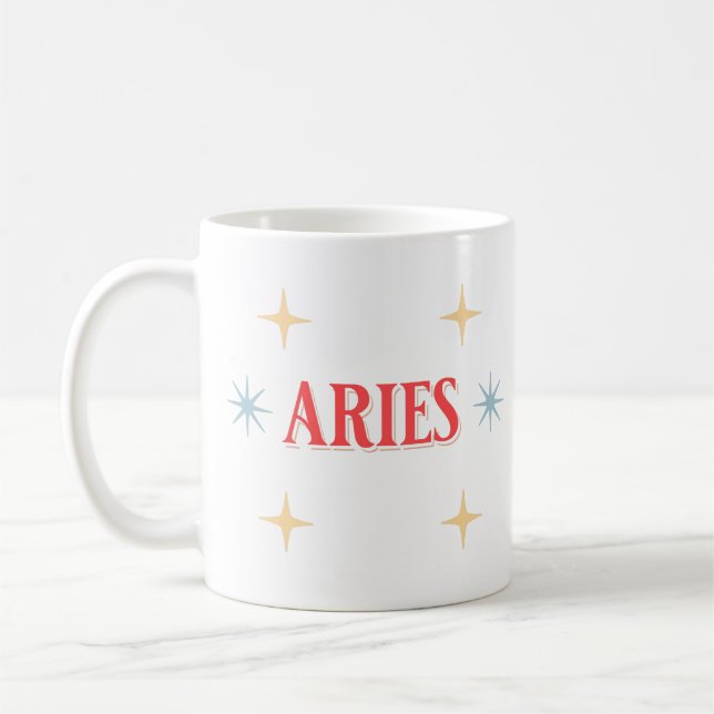 Aries Astrological Sign Coffee Mugg (Vänster)