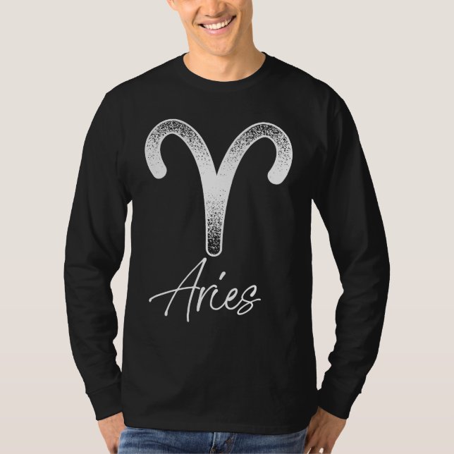 Aries Astrology and Horoscope Zodiac Sign T Shirt (Framsida)