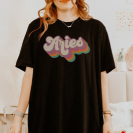 Aries Astrology Birthday Gift Zodiac Sign Retro T Shirt