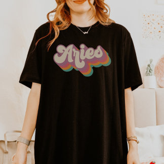 Aries Astrology Birthday Gift Zodiac Sign Retro T Shirt
