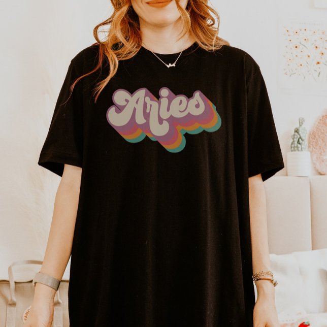 Aries Astrology Birthday Gift Zodiac Sign Retro T Shirt (Skapare uppladdad)
