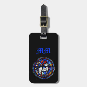 Aries Astrology Gothic Stached Glass Luggage Tagg Bagagebricka