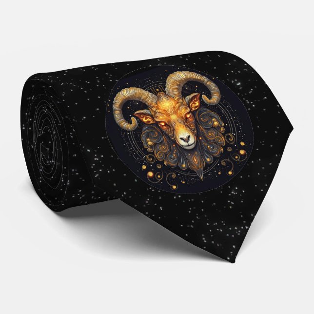 Aries Astrology Zodiac Neck Tie Slips (Rullad)