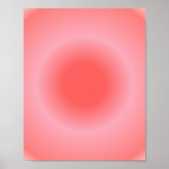 Aries Aura Gradient Zodiac, Red Rosa Gradient Poster (Framsidan)
