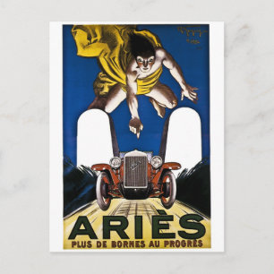 Aries Automobile - Vintage Fransk Annons Vykort