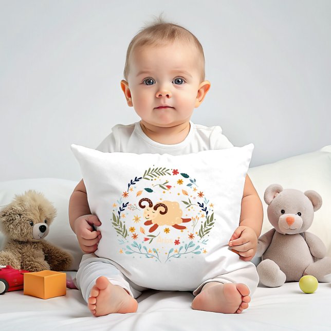Aries Baby - Cute & Fierce - Zodiac Sign Kudde (Skapare uppladdad)