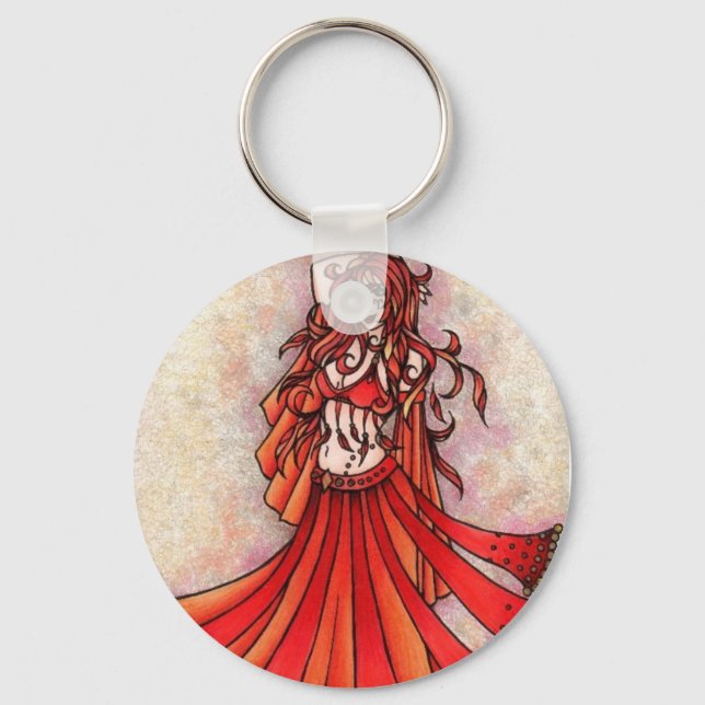 Aries Belly Dancer Art Nyckelring (Framsida)