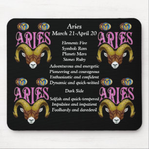 Aries Birth Sign Zodiac Mouse Pad Musmatta