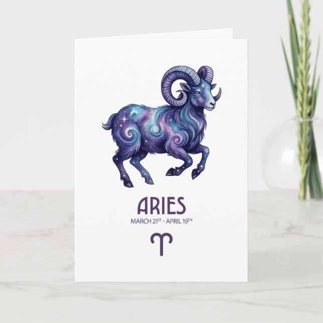 Aries Birthday Card Helgkort (Framsida)