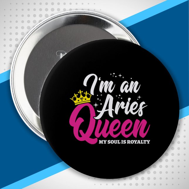 Aries Birthday Queen Astrology Zodiac Marapril Knapp (Skapare uppladdad)
