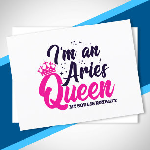 Aries Birthday Queen Astrology Zodiac Sign Soul Vykort