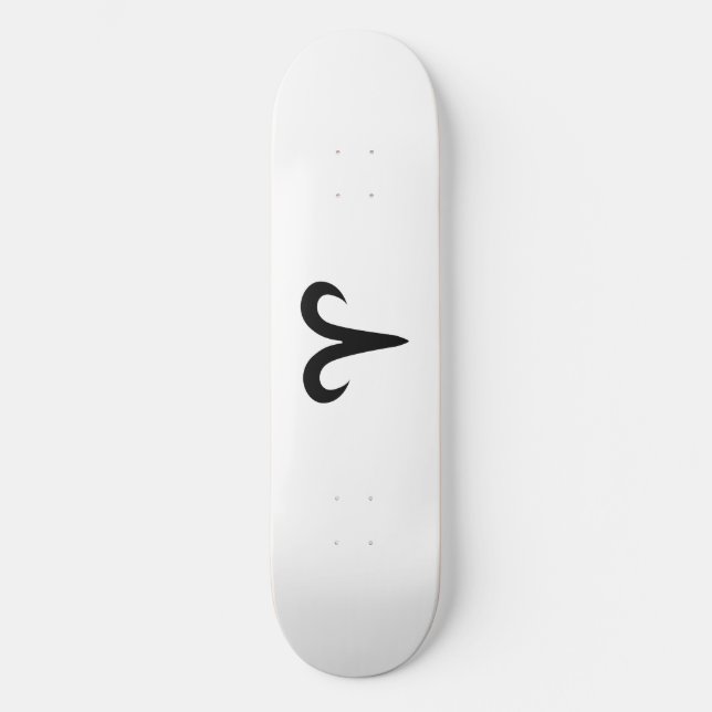 Aries Black Skateboard Bräda 19,5 Cm (Framsida)