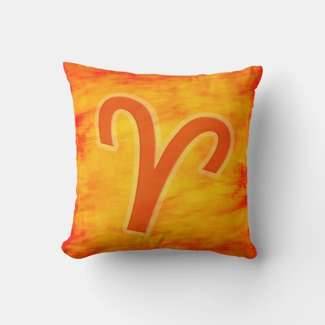 "Aries" brandskylt Zodiac dekorativ kudde (Framsida)