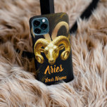 Aries Case-Mate Barely There iPhone Case<br><div class="desc">Channel your inner fire sign with this stunning Aries Case-Mate Barely There iPhone Case featuring a bold golden Ram — the ultimate symbol of Aries power and confidence. Behind the Ram, the iconic Aries zodiac logo glows subtly, adding a celestial touch that highlights your sign’s dynamic energy. Beneath the design,...</div>