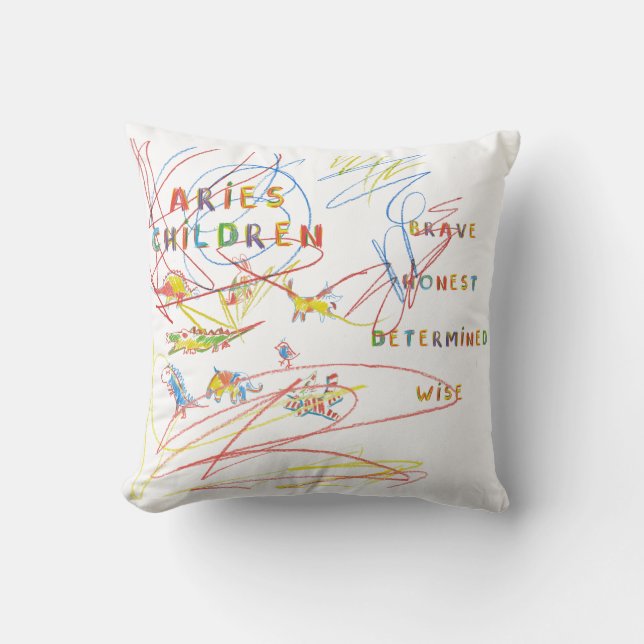 Aries Child Zodiac Astrology Pillow Kudde (Framsida)