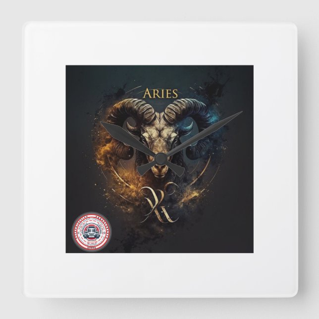ARIES CLOCK FYRKANTIG KLOCKA (Framsida)