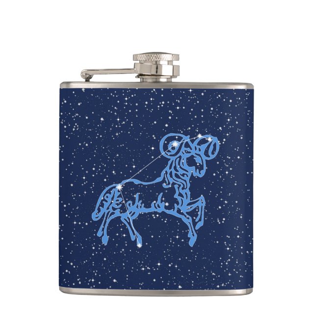 Aries Constellation and Zodiac Sign med Stars Fla Fickplunta (Framsidan)