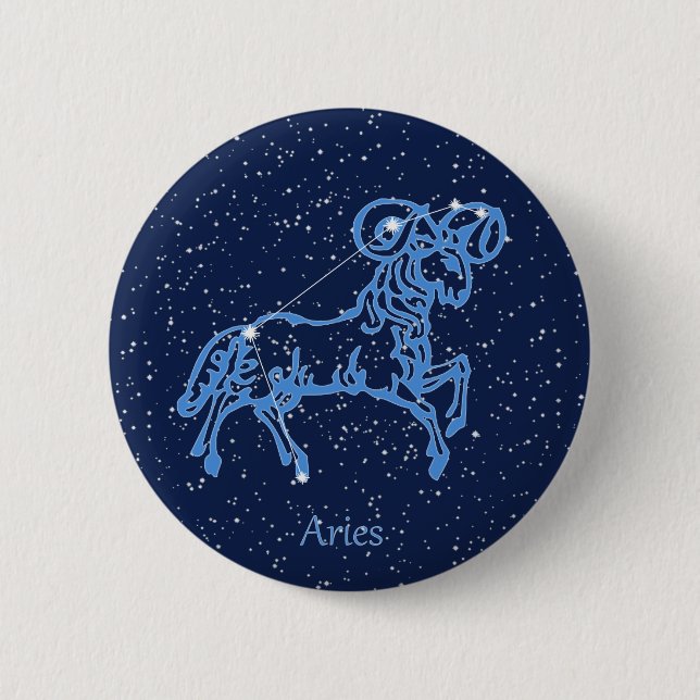 Aries Constellation and Zodiac Sign with Stars Knapp (Framsida)