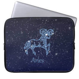 Aries Constellation and Zodiac Sign with Stars Laptop Sleeve