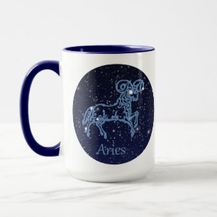 Aries Constellation and Zodiac Sign with Stars Mugg