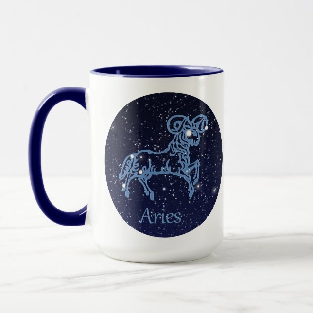 Aries Constellation and Zodiac Sign with Stars Mugg (Vänster)