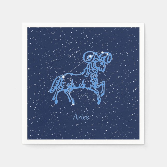 Aries Constellation and Zodiac Sign with Stars Pappersservett (Framsidan)
