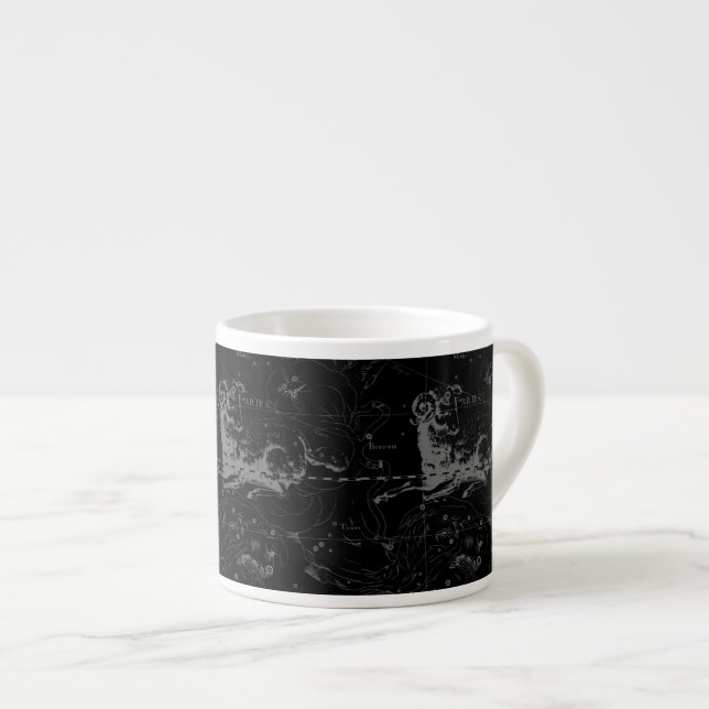 Aries Constellation Hevelius Vintage on Black Espressomugg (Framsida höger)