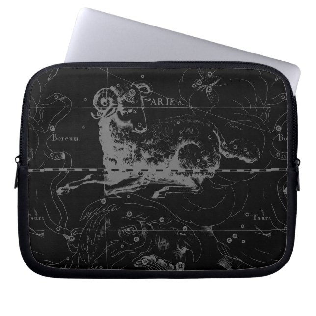 Aries Constellation Karta Engrave av Hevelius Laptop Sleeve (Framsidan)