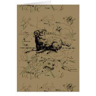 Aries Constellation Karta Hevelius 1690 Hälsningskort