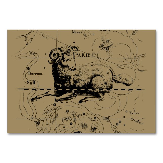 Aries Constellation Karta Hevelius circa 1690 Bordsnummer (Framsidan)