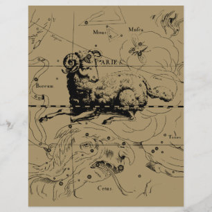 Aries Constellation Karta Hevelius circa 1690 Reklamblad