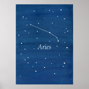 Aries Constellation Night Himlar Poster