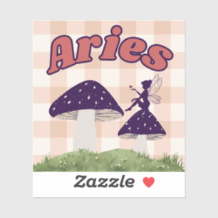Aries Cottagecore Aesthetic Fairy Mushroom Art Klistermärken