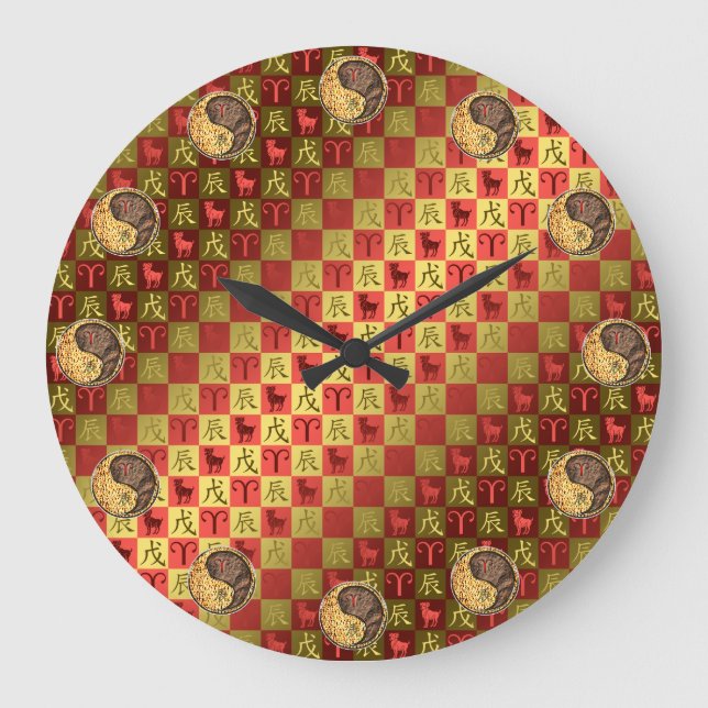 Aries & Earth Dragon Stor Klocka (Framsida)