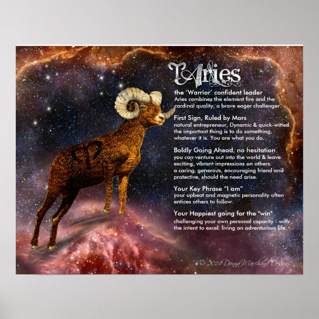 Aries egenskaper poster (Framsidan)