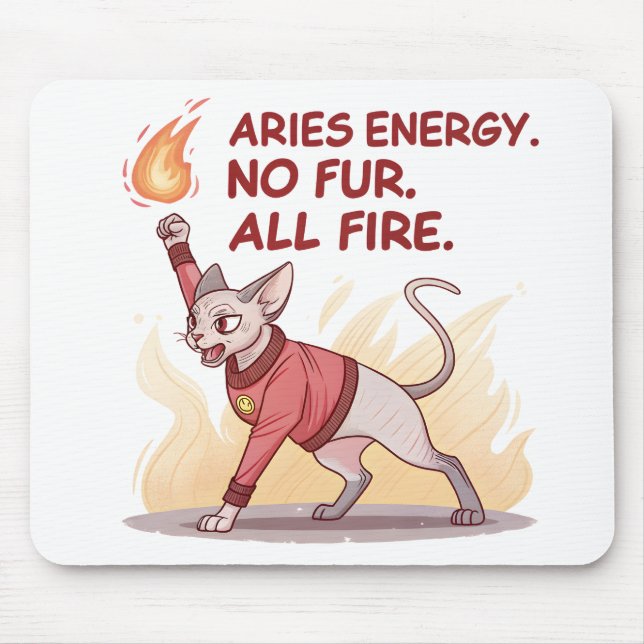 Aries Energy Sphynx Cat No Fur All Fire Art Musmatta (Framsidan)