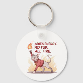 Aries Energy Sphynx Cat No Fur All Fire Art Nyckelring