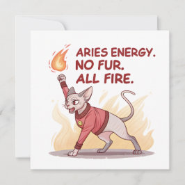 Aries Energy Sphynx Katt Eld Illustration Julkort
