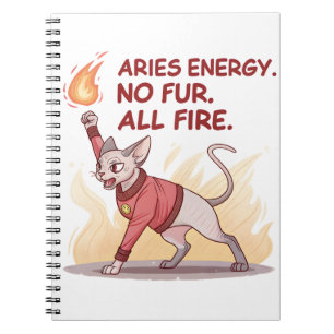 Aries Energy Sphynx Katt Utan Päls Allt Eld Konst Anteckningsbok
