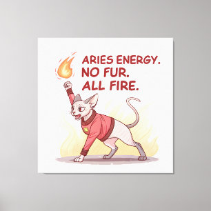Aries Energy Sphynx Katt Utan Päls Allt Eld Konst Canvastryck