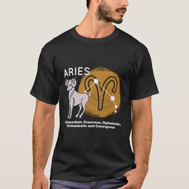 Aries Facts Aries Zodiac Sign Aries Kung T Shirt (Framsida)
