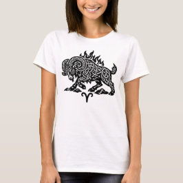 Aries Fire‑Ram – Celtic Haunted Ink Zodiac T Shirt