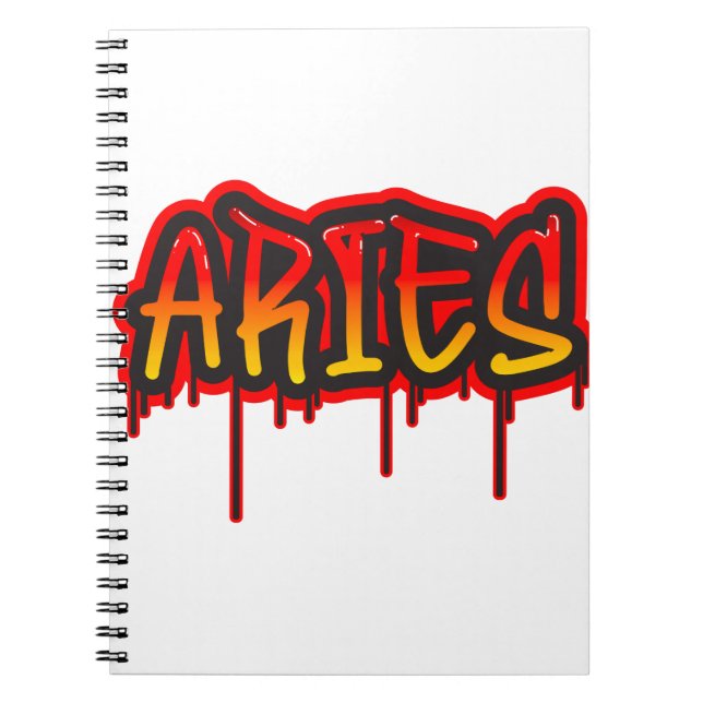 ARIES Fire Sign-Plockning för Ord Art Spray Paint Anteckningsbok (Framsidan)