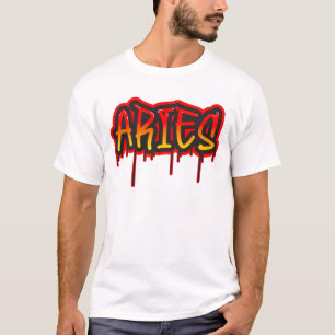 ARIES Fire Sign-Plockning för Ord Art Spray Paint T Shirt